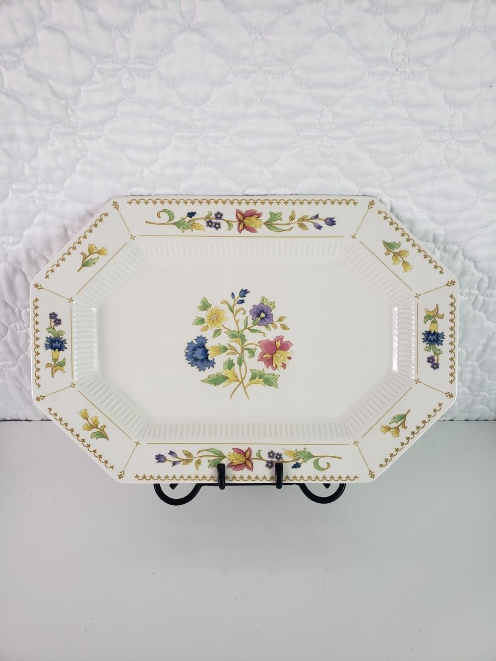 Nikko Classic Collection Magenta Floral Tray Serving Platter 13" Made in Japan